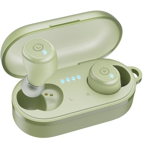 TOZO T10 2026 Bluetooth 5.3 Earbuds True Wireless Stereo Earphones Headphones IPX8 Waterproof in Ear Wireless Charging Case Built in Mic Headset Premium Sound with Deep Bass for Running Sport (Green)