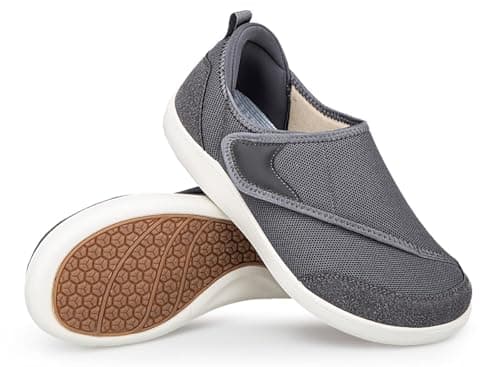 Gaatpot Diabetic Shoe Mens Extra Wide Orthopedic Shoes, Dark-grey, UK 8.5