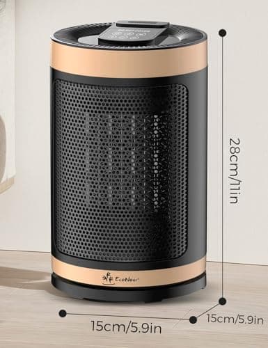 EcoNour 11" Space Heater for Home Low Energy Silent, 1500W WiFi Smart Electric Heater, Portable PTC Ceramic Heater with App & Voice Control, Thermostat, 12H Timer, 4 Modes, Bedroom Office Conservatory — view 2