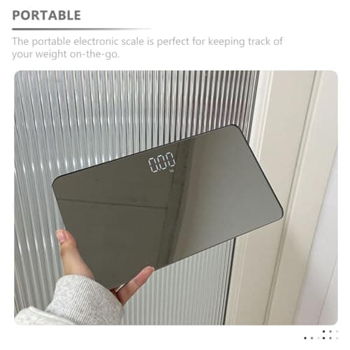 FRCOLOR Portable Mini Travel Weight Scale, Electronic Mirror Scale with Usb Charging, Black — view 6