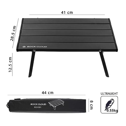 ROCK CLOUD Folding Beach Table Aluminum Portable Camping Table Ultralight Mini with Carry Bag for Picnic Camping Hiking Backpacking — view 3