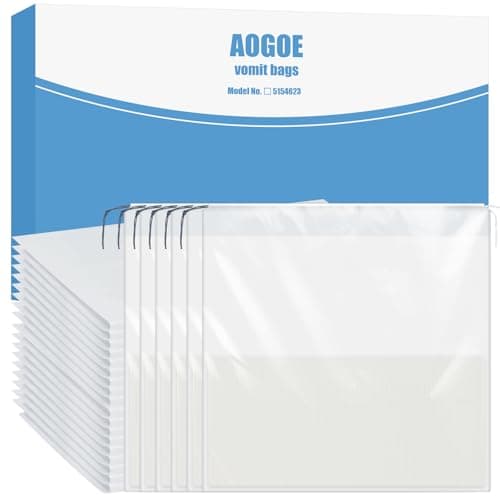 AOGOE Absorbent Sick Bags, 36 Pack Leak Resistant Vomit Bags, Turns Vomit into Gel, 1000ml Portable Sick Bag for Car Travel, Boat or Plane, No Mess Travel Sick Bags for Kids and Pregnancy, Zero Odour