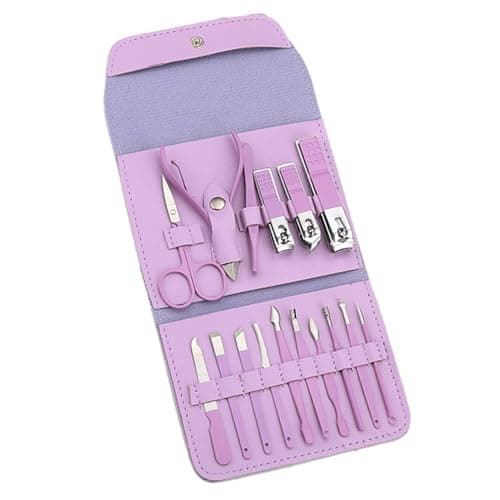 Saluaqui 16pcs Stainless Steel Manicure Pedicure Kit Portable Grooming Set — view 5
