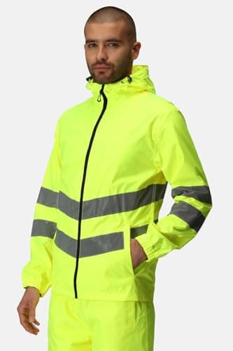 Regatta TRW497 20070 Professional Hi-Vis Waterproof and Windproof Pack away Jacket, Yellow, L — view 2