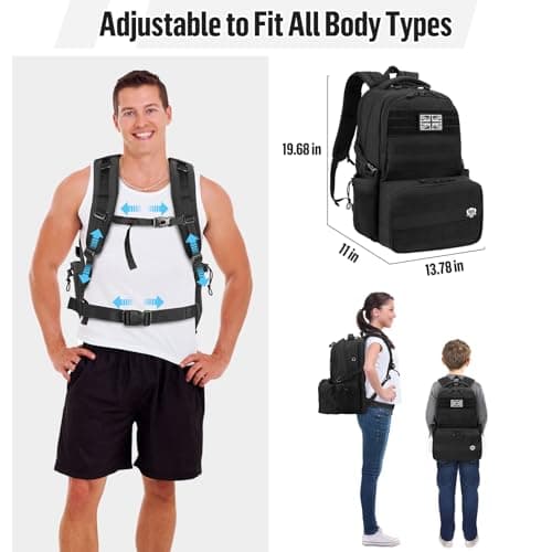 Jueachy Cooler Backpack Mens with 6L Lunch Box: 40L Rucksack for Men with Laptop Compartment Work Bag with Lunchbox Cool Bag Rucksack for School Picnic Camping — view 6