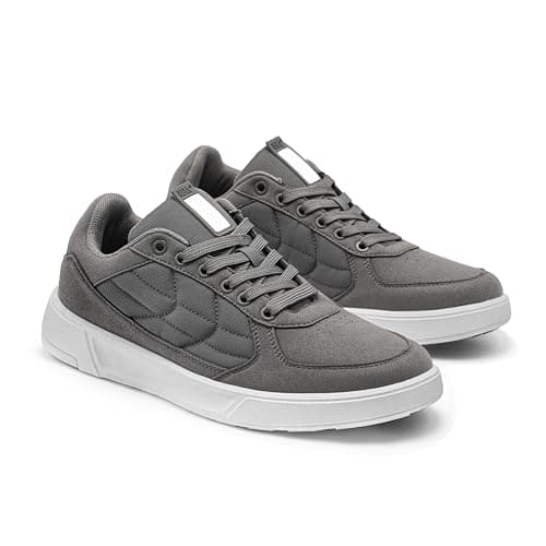 Set & Done Men's Casual Dress Sneakers | Ultralight and Flexible Men's Walking Shoes for Work, Travel & Everyday Style Grey