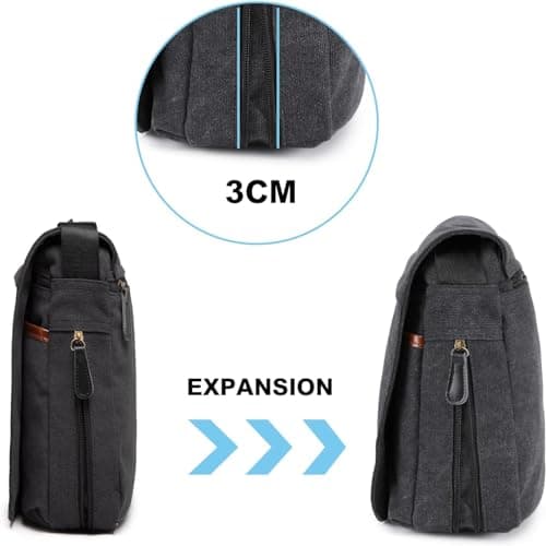 Kono Messenger Bags for Men, Medium Man Bag with Multiple Pockets — view 5