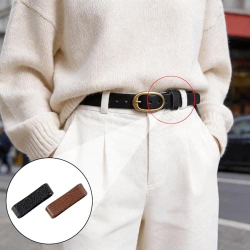 20Pcs Rubber Leather Belt Loop Keepers, Brown Black Replacement Belt Strap Retainers, Fix Extra Belts Holder for Men Women DIY Craft Accessories — view 4