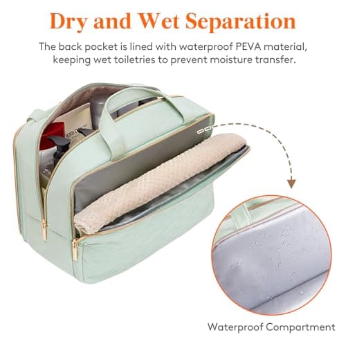 Lifewit Toiletry Bag for Women, Travel Wash Bag, Mint, Large — view 5