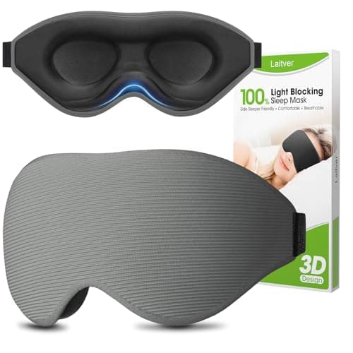 100% Blackout Sleep Mask for Women Men-Laitver Eye Mask for Side Sleeper