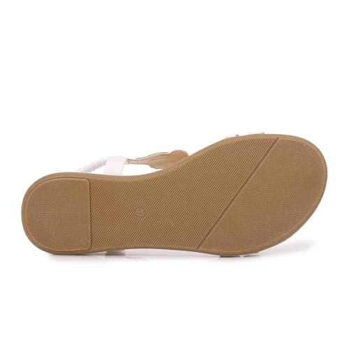 HOOUDO Ladies Walking Sandals Size 6 Wide Fit Bohemian Wedge Sandal Lightweight Summer Elastic Ankle Strap Beading Walking Shoes Comfortable Open Toe Slingback Orthopedic SandalsWomens Running Shoes — view 5