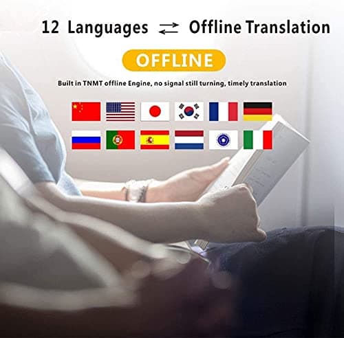 108 Language Smart Translations in Real Time, rts Voice/Offline/Text/Recording/Photo Translation, 3.0Inch Touch Sn Language Translator Device, Red — view 4