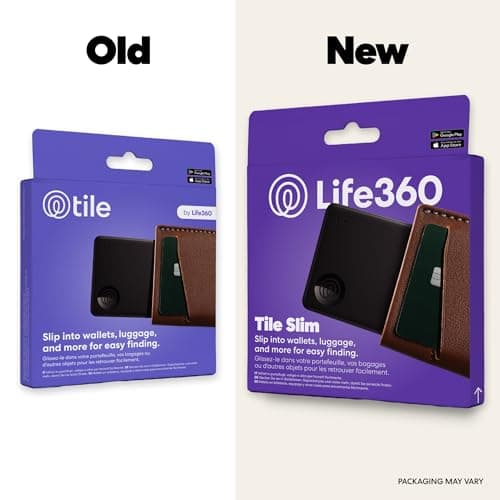 Life360 Tile Slim - Wallet Finder, Bluetooth Tracker and Item Locator for Luggage Tags, Passports and More. Both iOS and Android Compatible. Phone Finder. 1-Pack (Black) — view 2