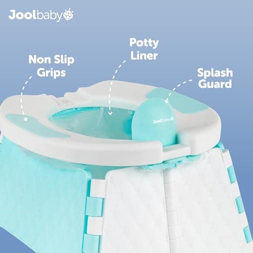 Jool Baby Portable Potty Training Chair with Travel Bag and 30 Liners, Foldable, Indoor/Outdoor Use, Camping (Aqua) — view 4