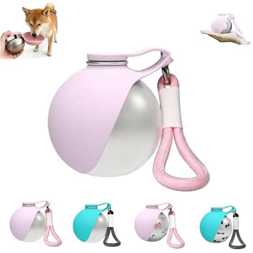 2-in-1 Dog Water Bottle, 285ML 304 Stainless Steel Collapsible Pet Drinking Cup, Leak Proof Compact Portable Dog Water Dispenser Ideal for Walking Hiking Travel Outdoor Use for Small Medium Dogs(B)