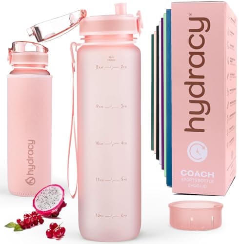 Hydracy Motivational Water Bottle with Time Marker & Fruit Infuser 1 L