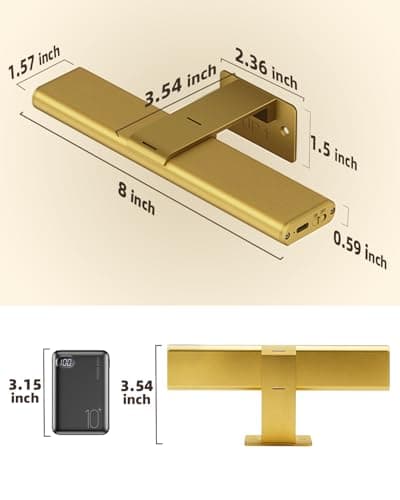 EZVALO Picture Light for Wall, Rechargeable 2400mAh Battery Lights with Wireless Remote, Dimmable Magnetic LED Art Painting Light with 3 Color Temperatures (Pack of 1, Gold) — view 4