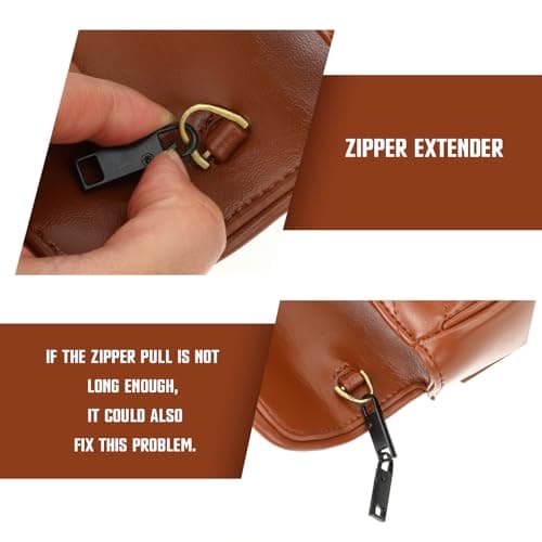 8PCS Zip Pull, 4 Colors Replacement Zipper Pull Repair Kit Universal Zipper Fixer Repair Accs for Luggage Clothing Suitcase Purses Zipper(Black) — view 4