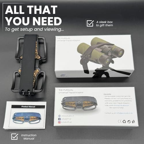 PURSUAL 10x42 Compact Binoculars for Adults High Power With Binocular Adapter Bundle — view 6