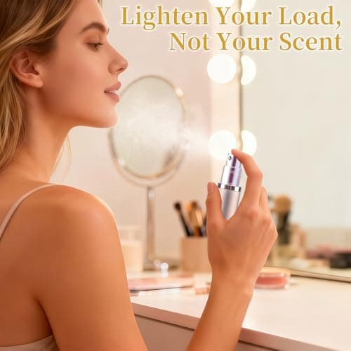 TonJin 2 PCS 5ml Travel Perfume Atomiser Refillable, Small Portable Empty Spray Bottle, Leakproof & Easy To Refill Perfume Decanter Cologne Dispenser for Women and Men(Grey & Pink) — view 6