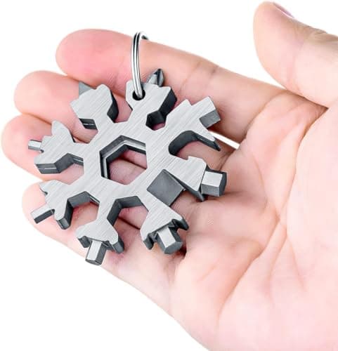 18-in-1 Snowflake Multi Tool,2 Pcs Snowflake Multitool Multitool Hex Wrench Screwdriver Allen Wrench Bottle Opener with Keyring for Outdoor Travel Camping Daily Tool — view 4