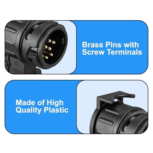 Double Dragon 13 Pin to 7 Pin Towing Adapter | Car to Trailer Caravan Converter | Truck Tow Bar Towing Electric Socket Plug Adaptor | 12V Waterproof Adapter | Suitable for European Standard Trailer — view 4