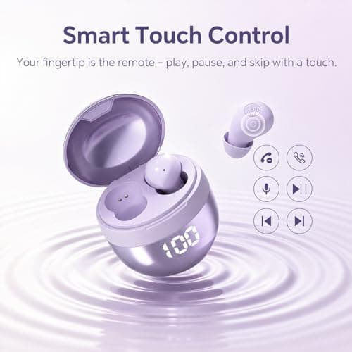 Invisible Mini Small Purple Earbuds Hidden Tiny Earphones for Small Ears — view 6