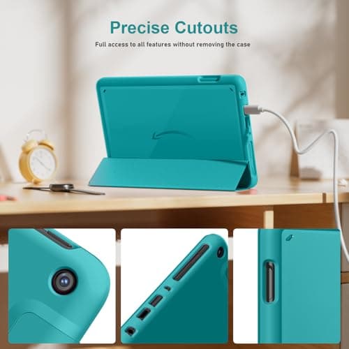 Tablet Case for 8in Tablets,Not for Onn iPad 8inch Tablets,Mansiruyi Slim Light Trifold Stand Case with Auto Sleep/Wake -Glitter Blue — view 5