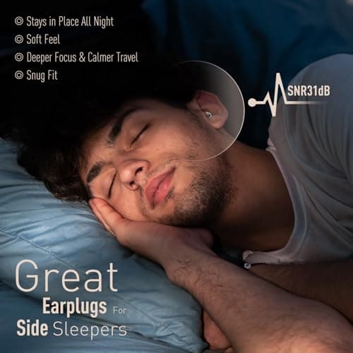 Naiicute Ear Plugs for Sleep, Comfy Reusable Hearing Protection, 2 Pairs — view 6
