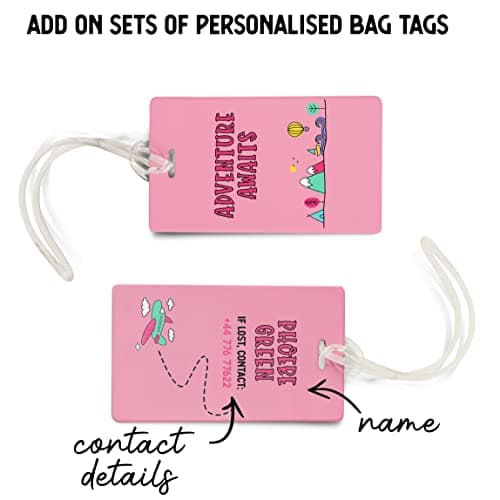 NOT JUST A PRINT My First Passport Cover Personalised - with Any Kids Name | Customised Girl's UK Pink Passport Holder | Children's Child's 1st Passport Wallet Protector (Pink/Mint) — view 4