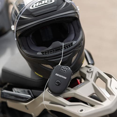 Oxford Products LK112 Retra 4-Digit Combination Lock Retractable Bike, Ski, Snowboard, Stroller, Motorbike Helmet etc, Black, 120cm Cable — view 4
