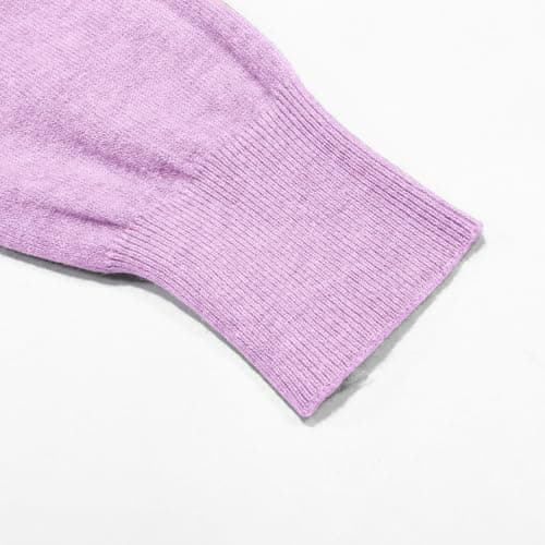 Women's Wool Base Layer Shirt Crew Neck Long Sleeve Travel Hiking T-Shirt Pullover, Light purple, S — view 6
