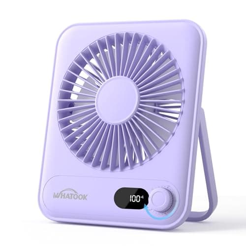 WHATOOK Desk Fan Mini, Rechargeable 5000mAh, 100 Speeds, Ultra Portable