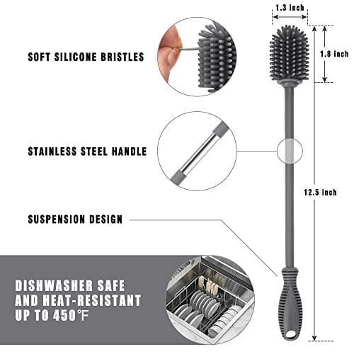 ddLUCK Silicone Bottle Brush for Cleaning, 31cm Water Bottle Cleaner(Qty 1) — view 4