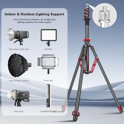 FreeSea Photography Light Stand 8.5ft Adjustable Aluminum Portable Tripod — view 4