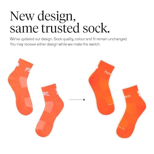 Puresport Performance Ankle Socks (Orange, S/M), Moisture-Wicking Training Socks with Subtle Compression, Breathable & Durable, Optimal Support for Women & Men, Long-Distance Running, Gym, Hyrox — view 4