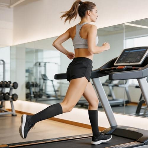 YUEDGE 3 Pairs Compression Socks for Women, Black Travel Flight Socks, Compression Support Stockings for NHS Workers, Pregnancy, Running, Cycling, Activewear, Size 4-7 — view 3