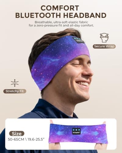 Cooling Sleep Headphones, Sleep Headband Headphones for Side Sleepers — view 4