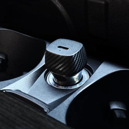 WYE 30W Single USB-C Fast Car Charger Plug Adapter, PD 30W Power Delivery Cigarette Lighter Charger with Carbon Fiber Finish & PPS Fast Charging for iPhone 16 15 14 Pro Max, Samsung - Black — view 5