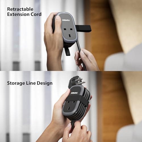 TOPREK UK to European Plug Adapter with 1.06m Lead, PD 38W Fast Charging — view 5