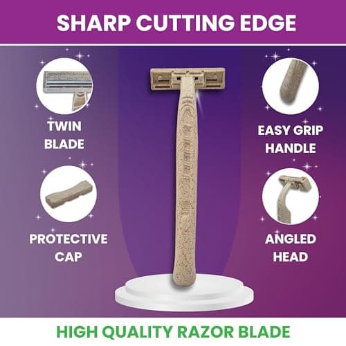 Wheatstraw Disposable Razors for Men & Women - Shaver with 5 Blades Each — view 2