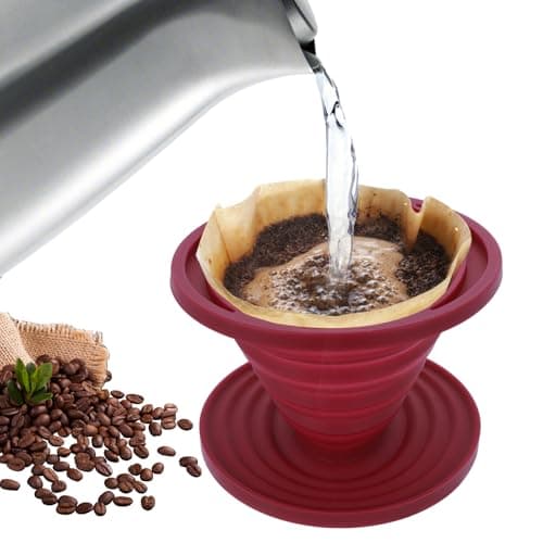 Larrel Pour Over Coffee Maker Portable Coffee Maker Foldable Reusable Pour Over Coffees Dripper Travel Camping Coffees Makers Manual Silicone Filter for Backpacking Camping Hiking Home Office — view 2