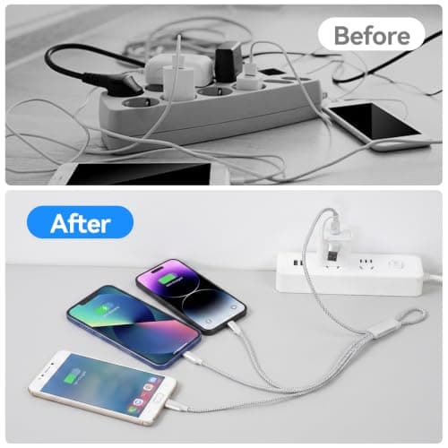 aceyoon 3 in 2 Multi Charging Cable, 35CM Short Multi Charger Cord — view 4