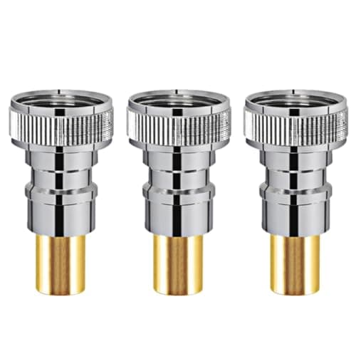3 Pcs Washing Machine Brass Stop Valve Joint 1/2 Inch