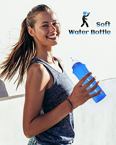 WRELS Folding Soft Flask Portable Collapsible Running Lightweight Water Bottle 150ml Energy Gel Flask for Marathon Hiking Trail Travel(150ml-2 Packs) — view 6