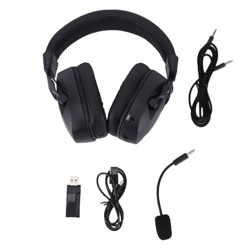 Huairdum Wireless Gaming Headset for PC Laptop Console (Black) — view 6