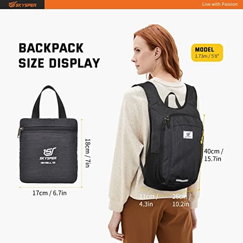 SKYSPER Small Daypack 10L Hiking Backpack Packable Lightweight Travel Day Pack for Women Men — view 6