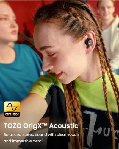 TOZO A1 Wireless Earbuds, Bluetooth 5.3 Earphones, Support APP EQ Setting, 32H Long Playtime, Ear Buds with HiFi Stereo Sound, Light-Weight Wireless Earphones, IPX5 Waterproof — view 4