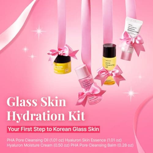 Hanskin Glass Skin On The Go Set, Essential Travel Skincare Set for Glowing Skin on the Plane, Cleansing Oil Skin Essence and Moisturiser [Set of 4/30 ml Each] — view 3