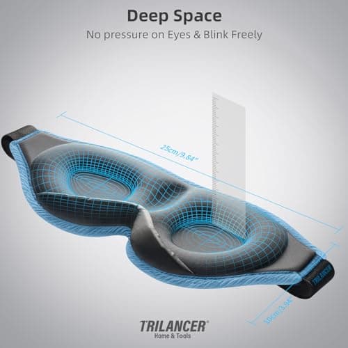Trilancer Blackout Sleep Mask, 3D Eye Mask for Sleeping, Men & Women-Blue — view 4